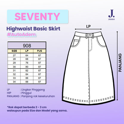 JINISO - Highwaist Rok Ashley Jeans Panjang 908 SEVENTY