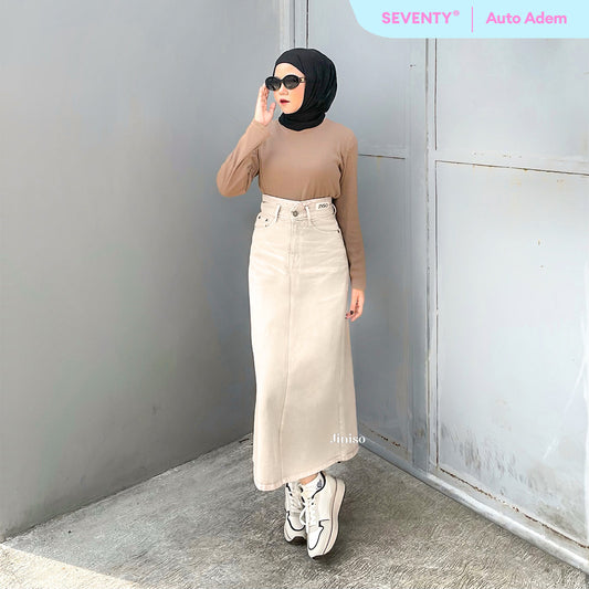 JINISO - Highwaist Rok Slit Jeans Panjang 951 SEVENTY