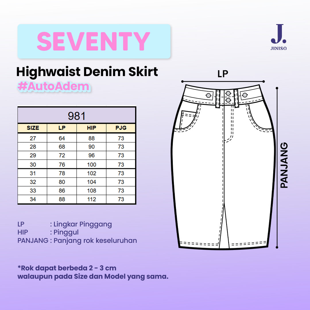 JINISO - Highwaist Rok Jeans Panjang 981 SEVENTY