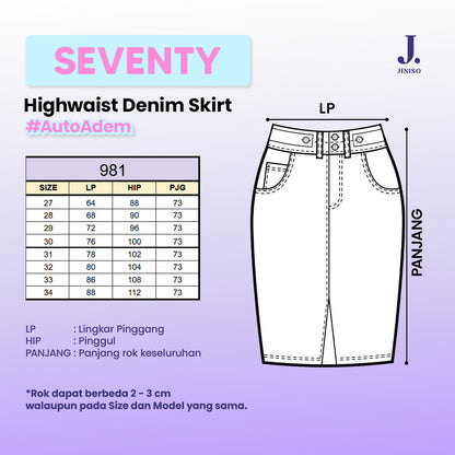 JINISO - Highwaist Rok Jeans Panjang 981 SEVENTY