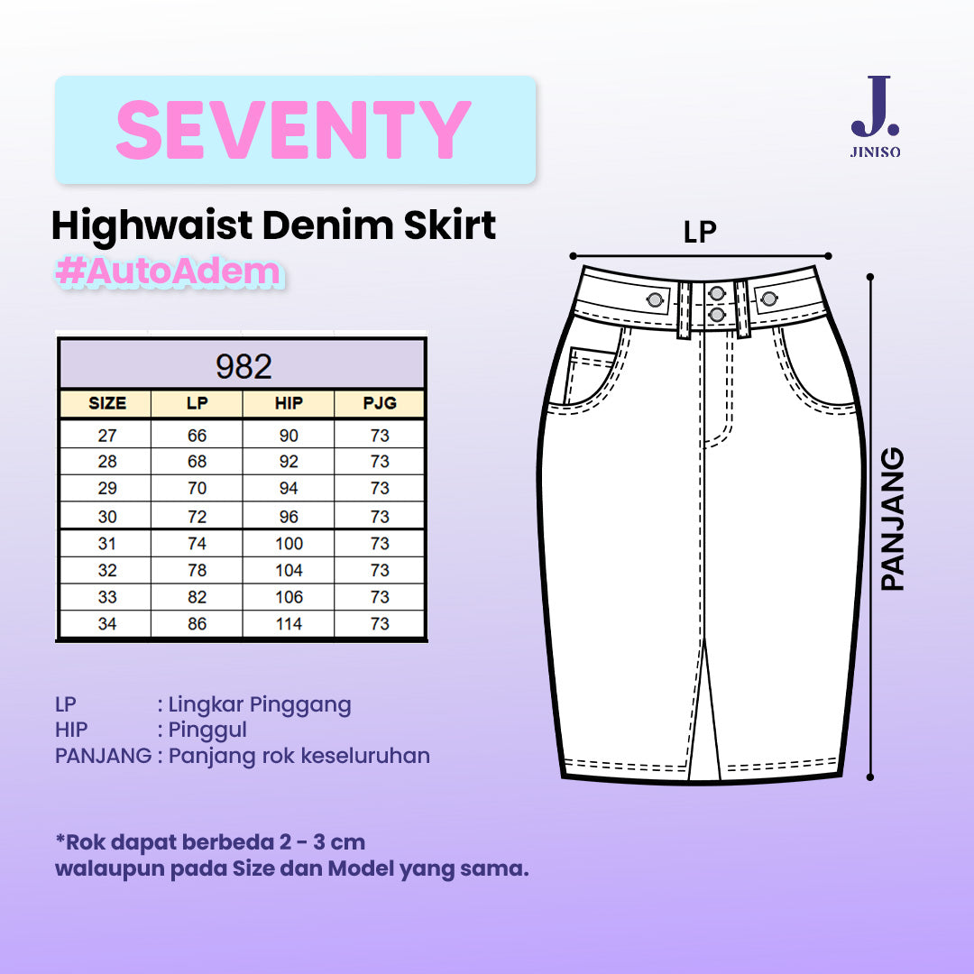 JINISO - Highwaist Rok Jeans Panjang 982 SEVENTY