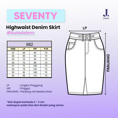 JINISO - Highwaist Rok Jeans Panjang 982 SEVENTY