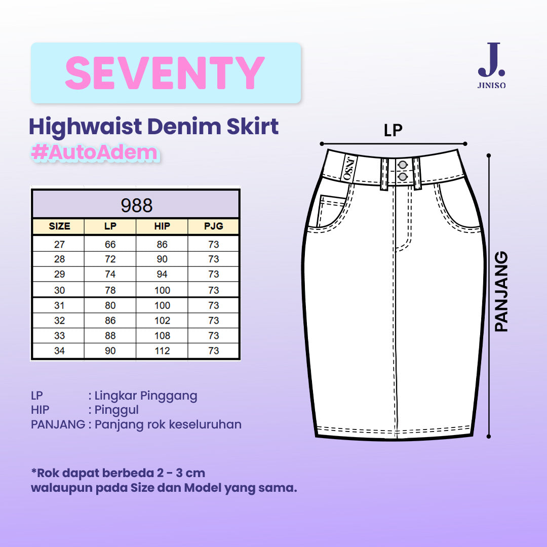 JINISO - Highwaist Rok Button Jeans Panjang 988 SEVENTY