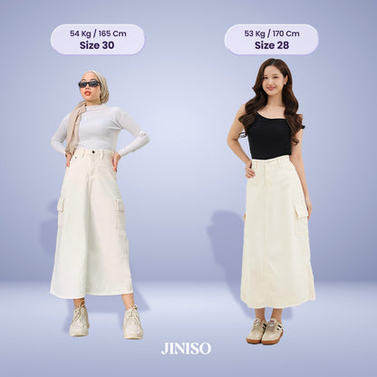 JINISO - Highwaist Rok Cargo Jeans Panjang 984 SEVENTY