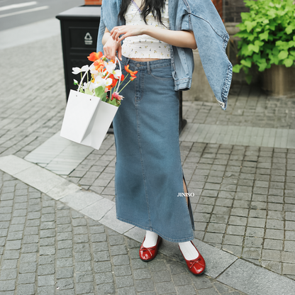 JINISO - Highwaist Rok Slit Jeans Panjang 992 SEVENTY
