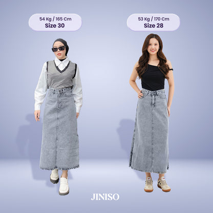JINISO - Highwaist Rok Slit Jeans Panjang 993 SEVENTY