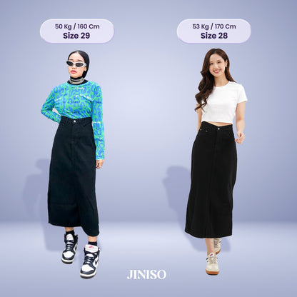 JINISO - Highwaist Rok Slit Jeans Panjang 994 SEVENTY