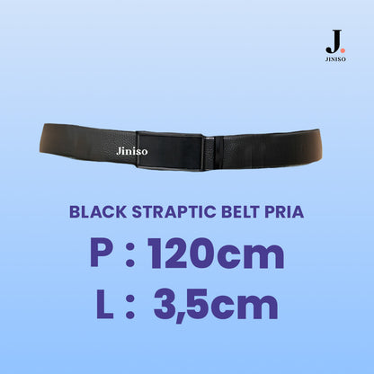 JINISO Ikat Pinggang Pria Black Straptic Belt