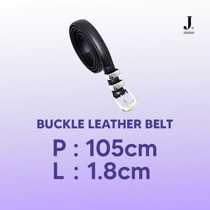 JINISO - Ikat Pinggang Buckle Leather Belt Jeans Unisex