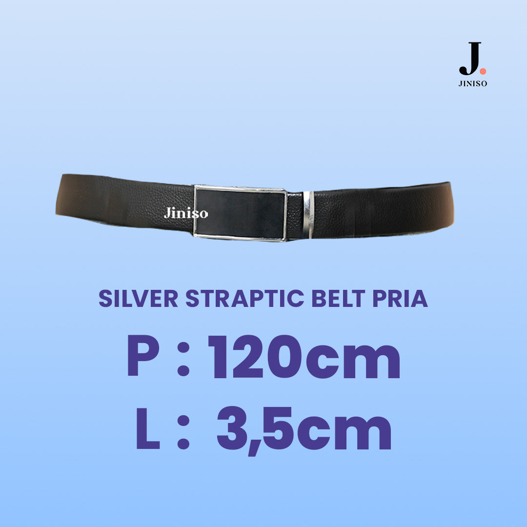 JINISO Ikat Pinggang Pria Silver Straptic Belt