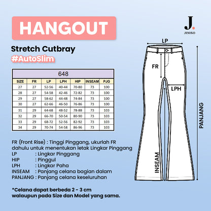 JINISO - Highwaist  Cutbray Stretch Pocket Jeans 648 HANGOUT