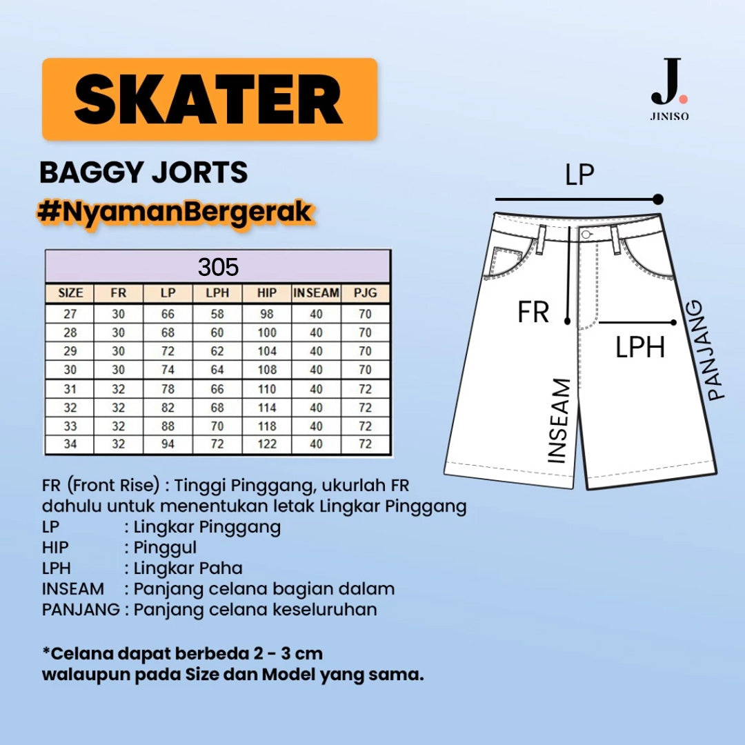 JINISO - Jorts Baggy Short Jeans 305 SKATER