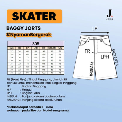 JINISO - Jorts Baggy Short Jeans 305 SKATER