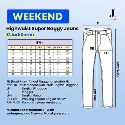 JINISO - Highwaist Oversize Baggy Loose Jeans 676 WEEKEND