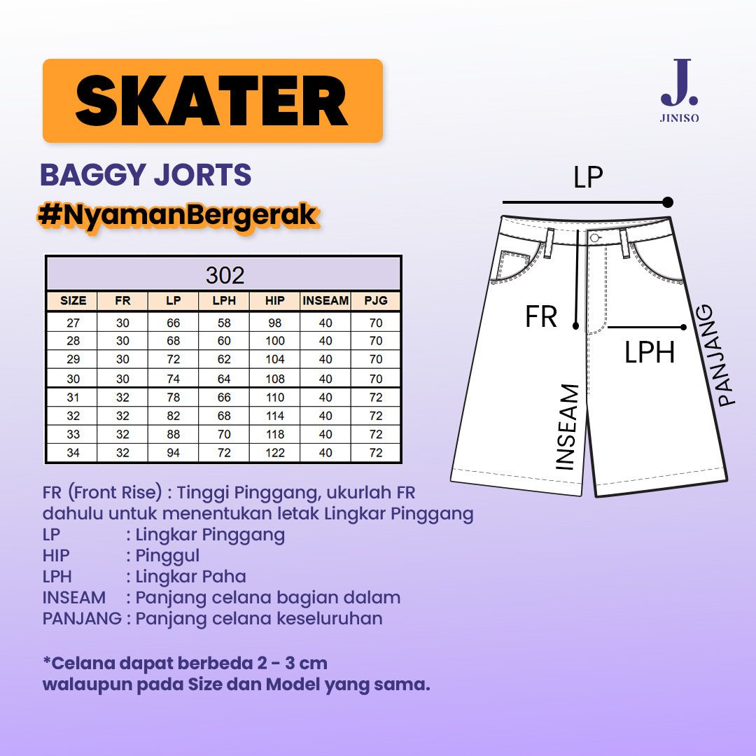 JINISO - Jorts Baggy Short Jeans 302 SKATER