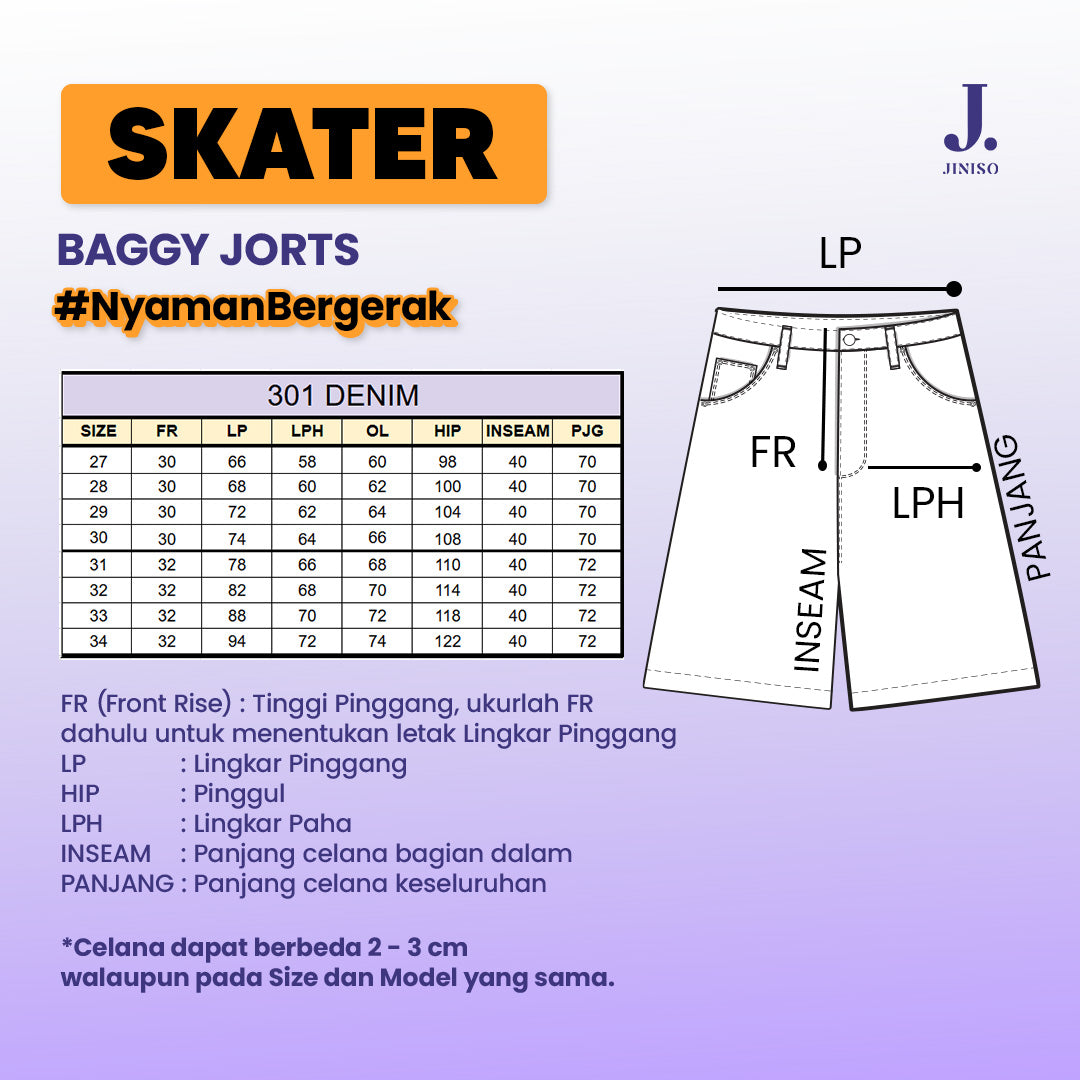 JINISO Jorts Baggy Short Jeans Pria 301