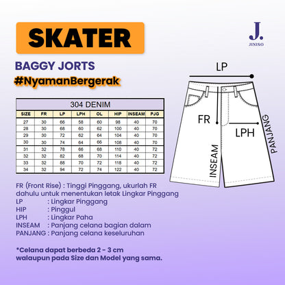 JINISO Jorts Baggy Short Jeans Pria 304