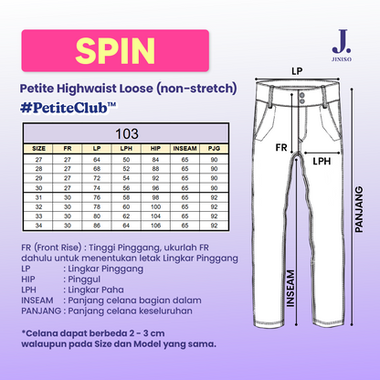 JINISO - Petite Straight Highwaist Jeans 103 SPIN