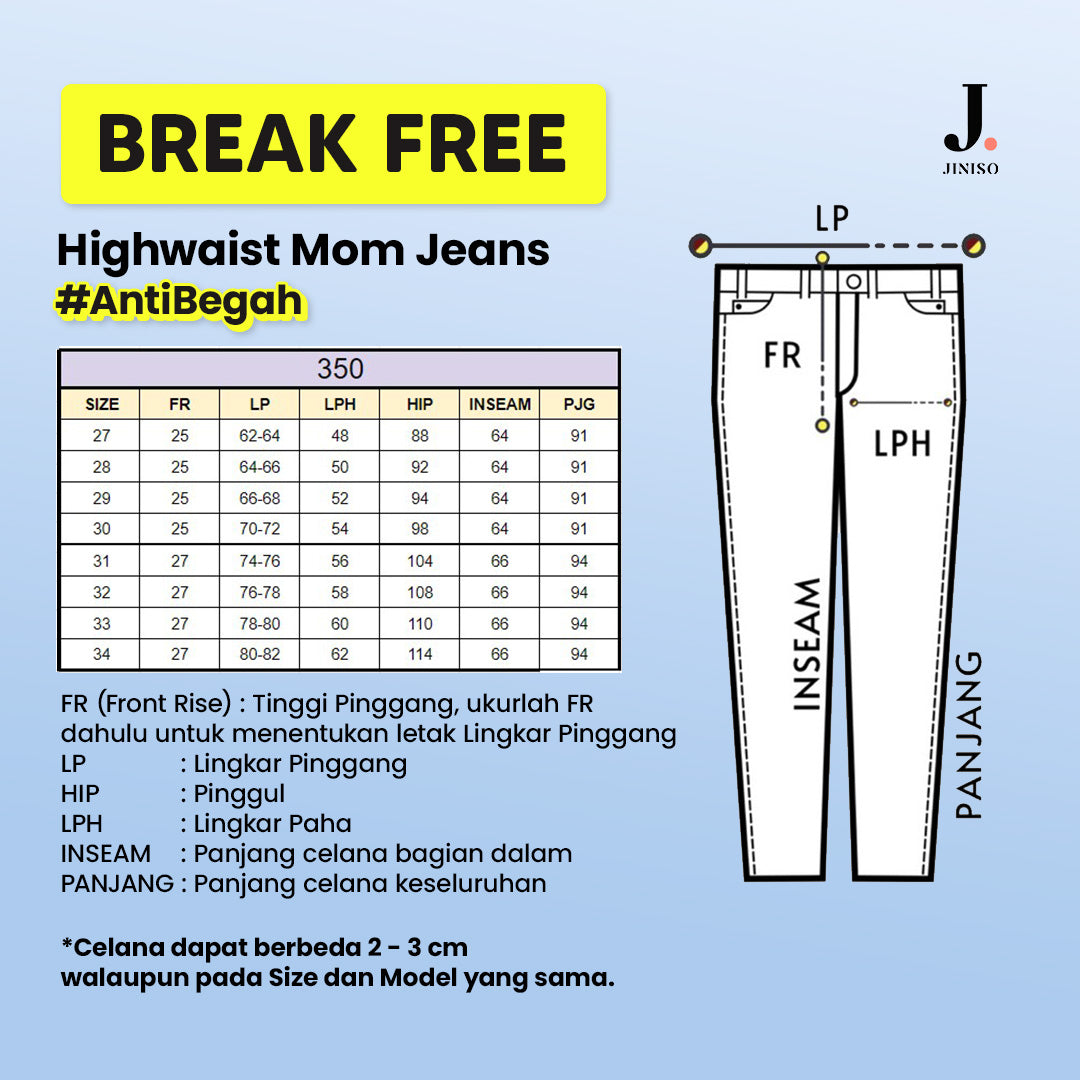 JINISO - Highwaist Mom Jeans Black Acid 350 BREAK FREE