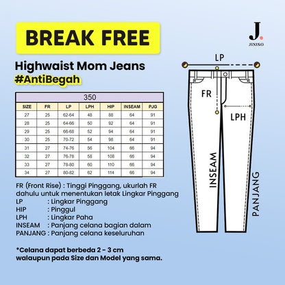 JINISO - Highwaist Mom Jeans Black Acid 350 BREAK FREE