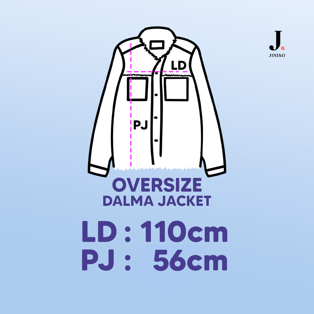 JINISO Jaket Jeans Oversize Dalma Khaki