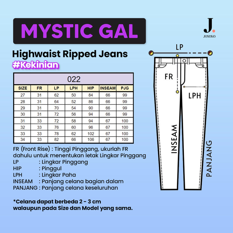 JINISO - Highwaist Boyfriend Ripped Jeans 022 MYSTIC GAL
