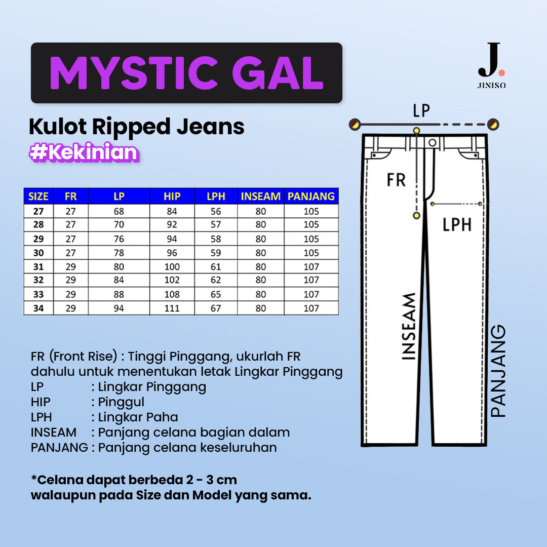 JINISO - Celana Kulot Ripped Loose 561 MYSTIC GAL