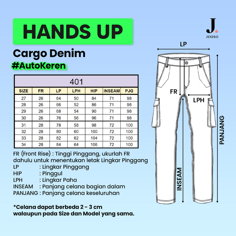 JINISO - Highwaist Cargo Loose Jeans 401 HANDS UP