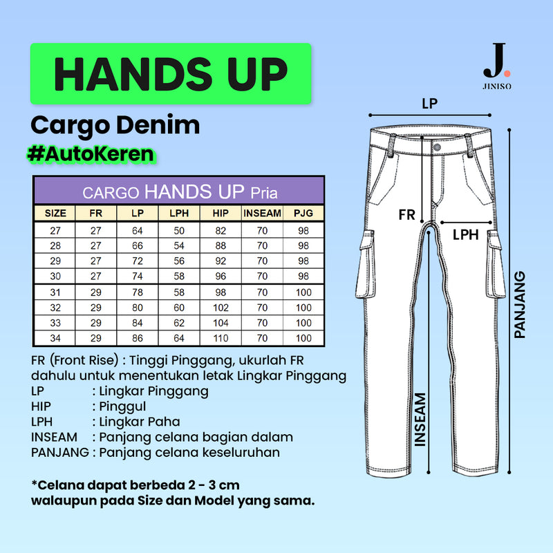 JINISO Loose Cargo Denim Jeans Pria