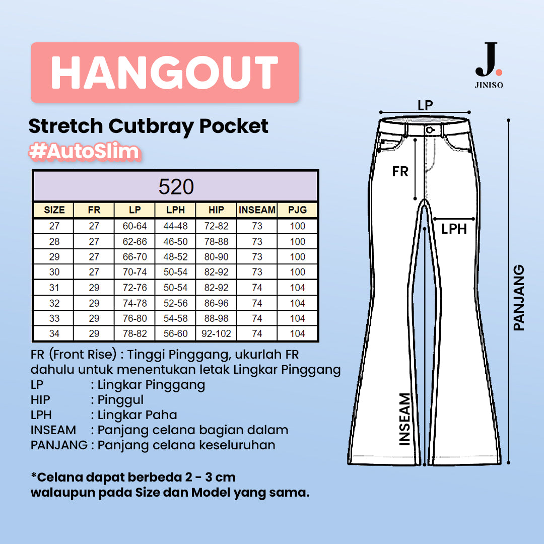 JINISO - Highwaist Stretch Cutbray Jeans 520 HANGOUT