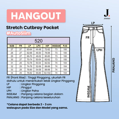 JINISO - Highwaist Stretch Cutbray Jeans 520 HANGOUT