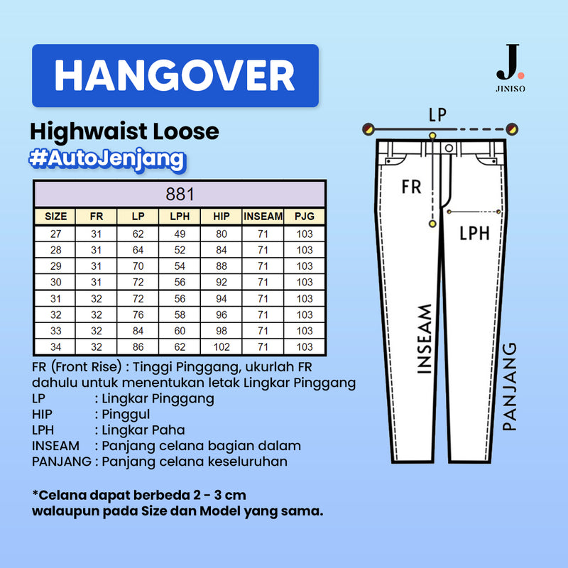 JINISO - Highwaist Loose Slit Jeans 881 HANGOVER