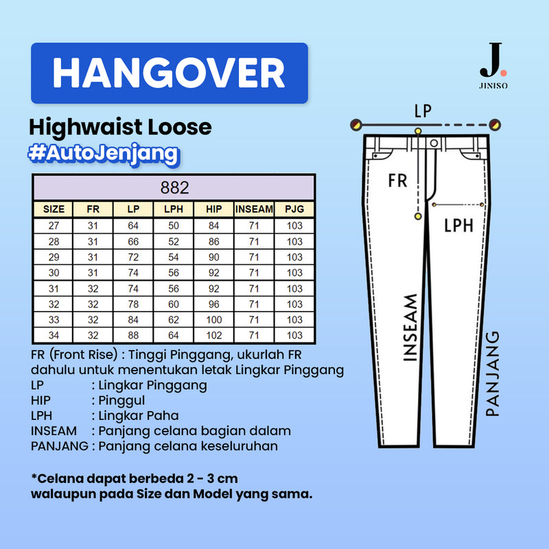 JINISO - Highwaist Loose Slit Jeans 882 HANGOVER