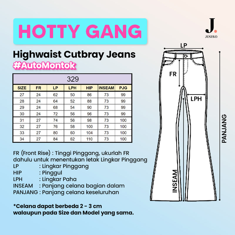 JINISO - HW Cutbray Jeans 329 HOTTY GANG