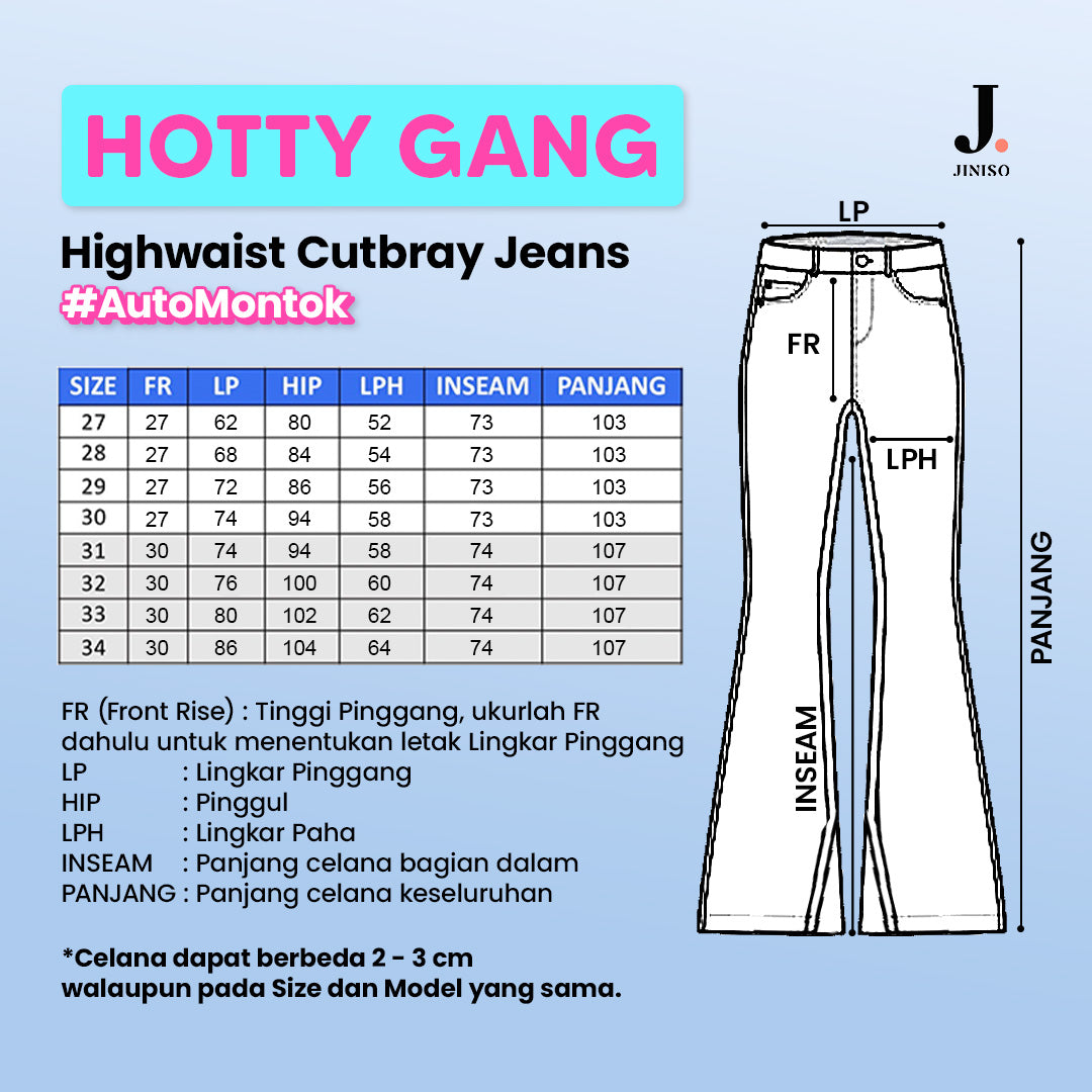 JINISO - HW Cutbray Jeans Slit 335 HOTTY GANG