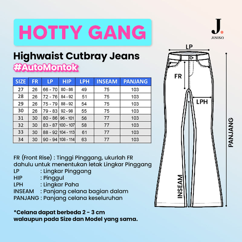 JINISO - HW Cutbray Jeans 327 HOTTY GANG