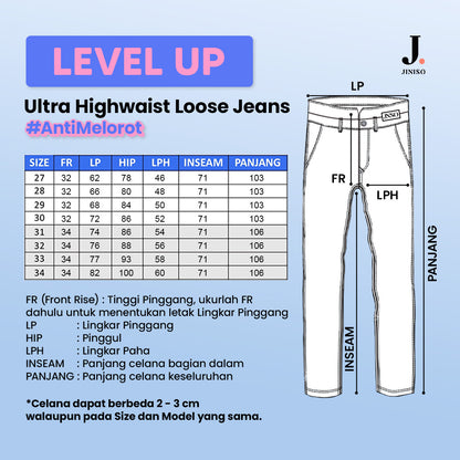 JINISO - Ultra Highwaist Loose Jeans 225 LEVEL UP