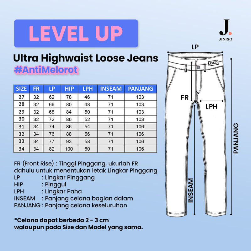 JINISO - Ultra Highwaist Loose Jeans 225 - 235 LEVEL UP