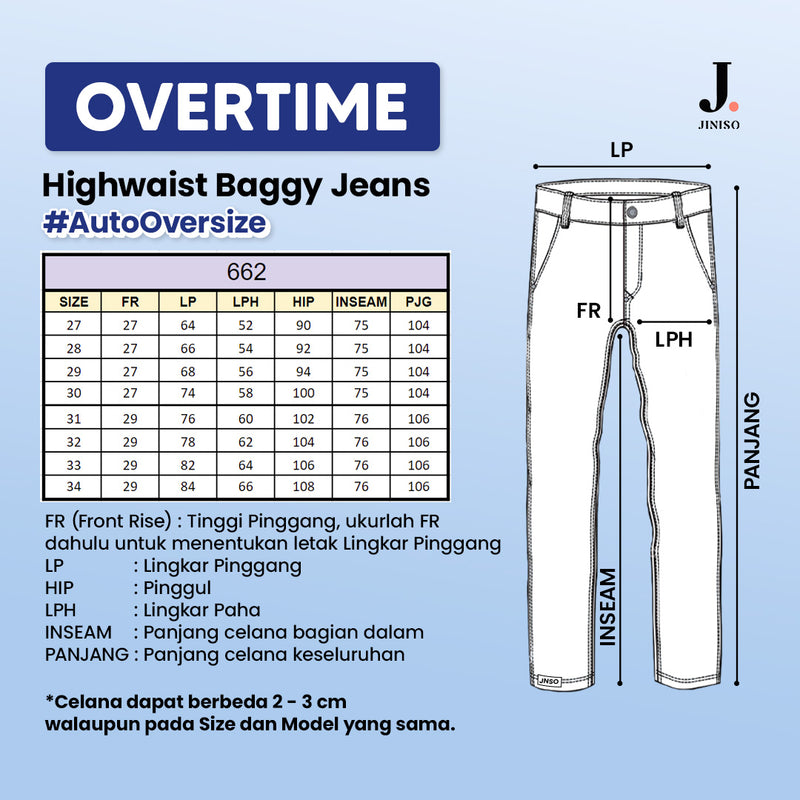 JINISO - Ultra Highwaist Baggy Loose Jeans 662 OVERTIME