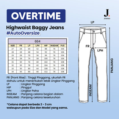 JINISO - Ultra Highwaist Baggy Loose Jeans 664 OVERTIME