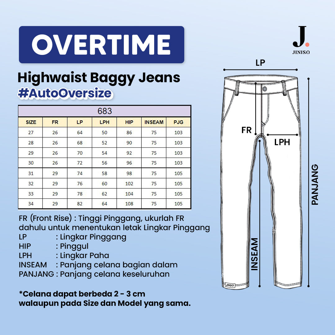 JINISO - Ultra Highwaist Baggy Loose Jeans 683 OVERTIME