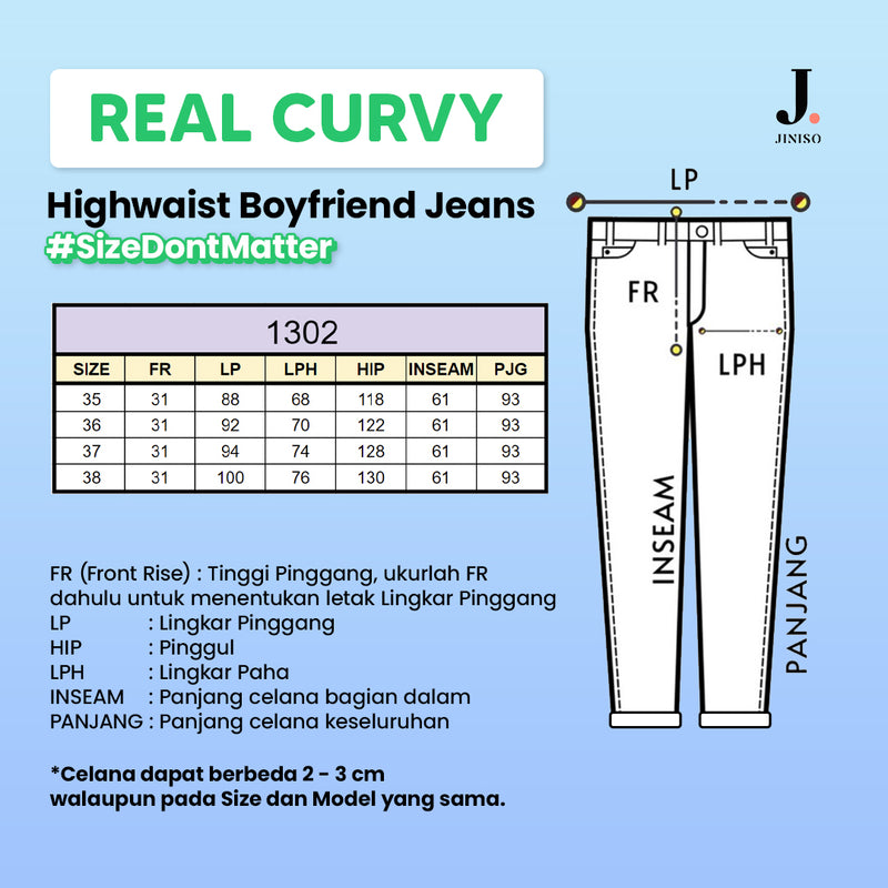 JINISO - Jumbo Boyfriend Jeans 1302 REAL CURVY
