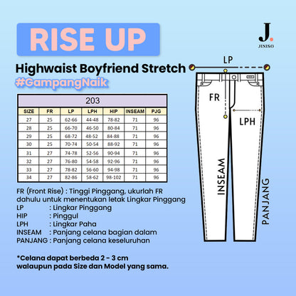 JINISO - Highwaist Boyfriend Stretch Jeans 203 RISE UP