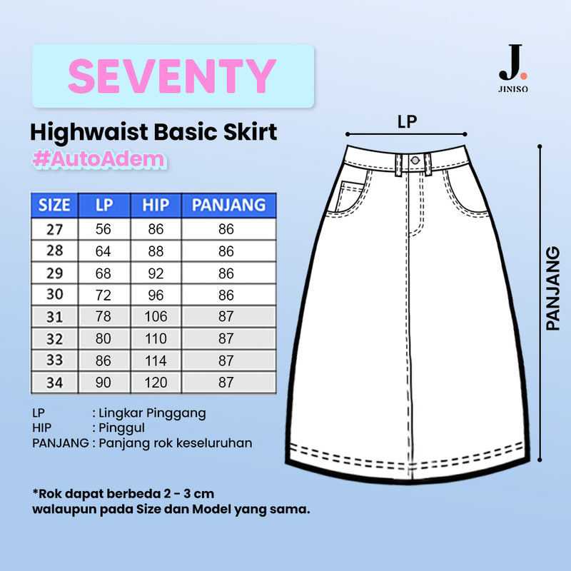 JINISO - Highwaist Rok Basic Jeans Panjang 989 SEVENTY