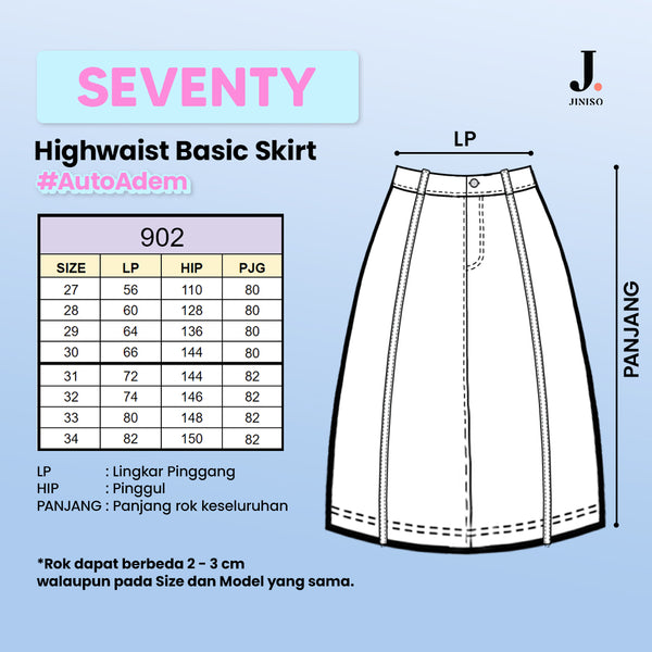 JINISO - Highwaist Rok A-Line Jeans Panjang 902 SEVENTY