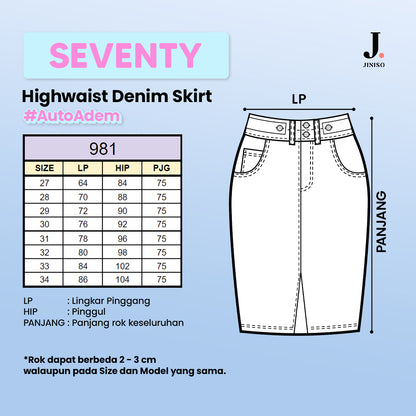 JINISO - Highwaist Rok Jeans Panjang 981 SEVENTY