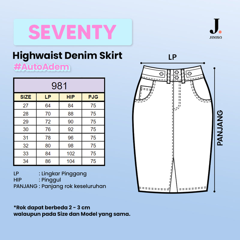 JINISO - Highwaist Rok Jeans Panjang 981 SEVENTY
