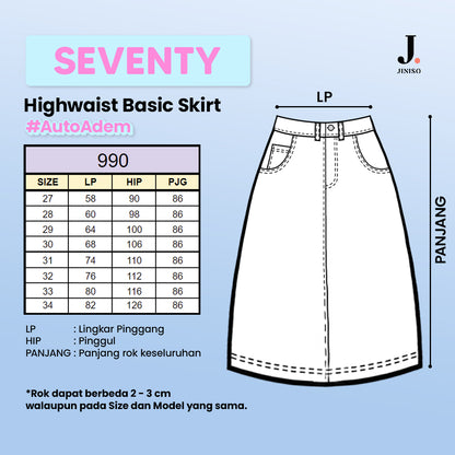 JINISO - Highwaist Rok Basic Jeans Panjang 990 SEVENTY