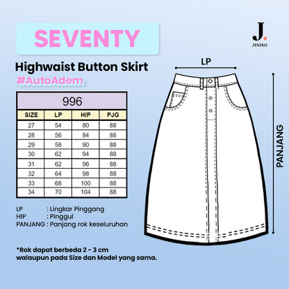 JINISO - Highwaist Rok Slit Jeans Panjang 996 SEVENTY