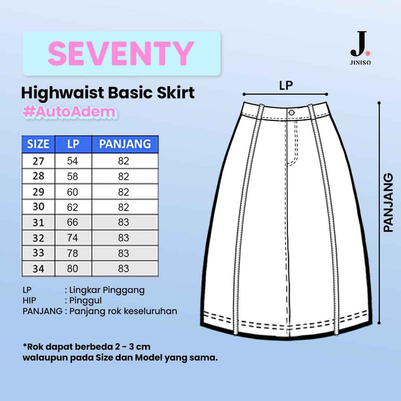 JINISO - Highwaist Rok A-Line Jeans Panjang 972 SEVENTY